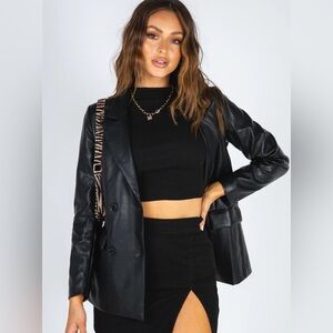 Princess Polly FAUX LEATHER BLAZER